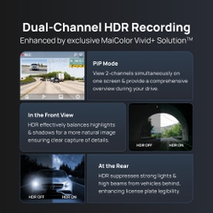 Camera hành trình 70mai A510 phiên bản toàn cầu, ghi hình 3K, cảnh báo an toàn ADAS