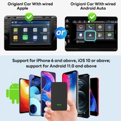 [Carlinkit 5.0 2air] Bộ chuyển đổi kết nối Apple Carplay + Android Auto có dây thành không dây cho xe ô tô thế hệ thứ 5 (mới nhất)
