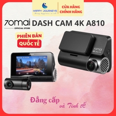 Camera hành trình 70mai A810 Ghi hình đồng thời 2 mắt trước sau, video chất lượng 4K UHD