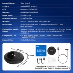 Máy xử lý dữ liệu tự động android, model : Tbox Ultra, RAM 8G+128G, hiệu Carlinkit - Tbox Ultra 3 (SM6350)