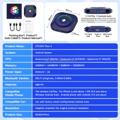 Android Box Ô tô Carlinkit Tbox S2, Android 13, Chi Qualcomm 6115 8 nhân, Ram 4GB, Rom 64GB