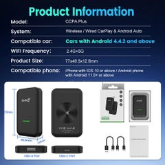 Carlinkit CPC200-CCPA PLUS (2025) nâng cấp Apple Carplay và Android Auto không dây cho màn hình Android