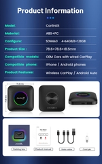 NEW 2024 Android box cho ô tô Carlinkit chip SDM660 8 nhân bổ sung cổng USB type A