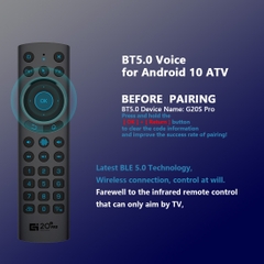 [G20S PRO BT] Điều khiển từ xa/Remote TV/chuột bay, 2 chế độ Bluetooth + 2.4G Wireless, trợ lý giọng nói, đèn nền