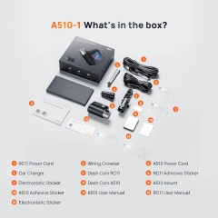 Camera hành trình 70mai A510 phiên bản toàn cầu, ghi hình 3K, cảnh báo an toàn ADAS