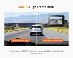 Camera hành trình 70mai A810 Ghi hình đồng thời 2 mắt trước sau, video chất lượng 4K UHD