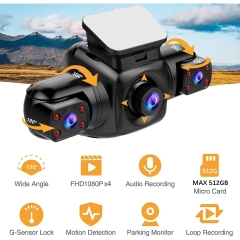 Camera hành trình 4 ống kính siêu nét 2K, cảm biến Sony (TẶNG THẺ NHỚ 128Gb Class 10)