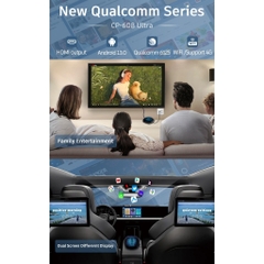 Android box 3 in 1 cho Ô tô/TV, hệ điều hành android 13, 8 nhân, chip Qualcomm 6125/665, HDMI out/TV out
