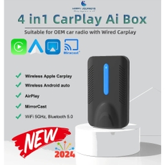 [GT1] Bộ chuyển đổi kết nối Apple Carplay/Android auto CÓ DÂY thành KHÔNG DÂY 4 trong 1