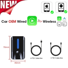 [GT1] Bộ chuyển đổi kết nối Apple Carplay/Android auto CÓ DÂY thành KHÔNG DÂY 4 trong 1