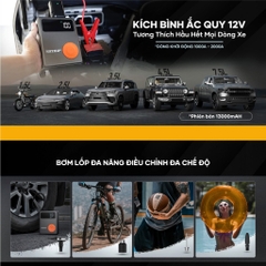 Bơm lốp kích bình thế hệ mới VIETMAP DK-MF139 PRO 5 trong 1, tặng bộ vá lốp khẩn cấp