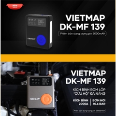 Bơm lốp kích bình thế hệ mới VIETMAP DK-MF139 PRO 5 trong 1, tặng bộ vá lốp khẩn cấp