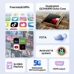 Android Box Exploter Rocket Q, Chip QCM4490, Mạng 5G  Global, Android 14, HDMI, RAM 8GB ROM 128GB