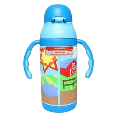 Bình uống nước ống hút 3D bằng Inox giữ nhiệt 2 nóng lạnh ,  Dung tích 385ml.