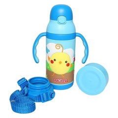 Bình uống nước ống hút 3D bằng Inox giữ nhiệt 2 nóng lạnh ,  Dung tích 385ml.