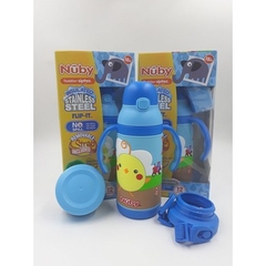 Bình uống nước ống hút 3D bằng Inox giữ nhiệt 2 nóng lạnh ,  Dung tích 385ml.