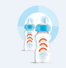 Bình sữa Dr Brown's chuyển đổi 2 giai đoạn cổ rộng 270ml PP mầu xanh - Mã hàng WB91605