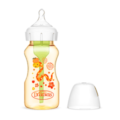Bình sữa Dr Brown's "Option Plus" cổ rộng 270ml PPSU hoạ tiết con rắn- Mã hàng WB91024-CH