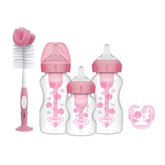 Bộ 3 bình sữa Dr.Browns cổ rộng nhựa PP gồm 1 bình 150ml, 2 bình 270ml, 1 ty ngậm 0-6M, 1 cọ bình sữa.