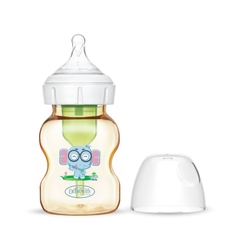 Bình sữa Dr Brown's "Option Plus" cổ rộng 150ml PPSU hoạ tiết con voi - Mã hàng WB51010-CH