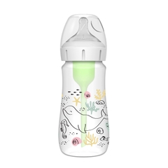 Bình sữa Dr Brown's "Option Plus" cổ rộng 150ml và 270ml nhựa PP Option Plus in hoạ tiết TQ.
