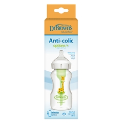 Bình sữa Dr.Brown’ cổ rộng 270ml nhựa PP Options Plus(núm ty đi kèm số 2)-mã 91019