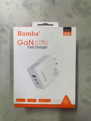 Cóc Sạc Bamba B20 Điện thoại+ Laptop 65W 1USB+2Type-C