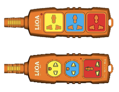Ổ cắm kéo dài siêu tải LiOA 3 ổ - có dây 2 lõi 20A