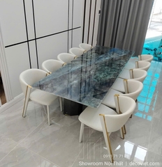 Bàn Ăn 10 Ghế Mặt Đá 2m6 2812S