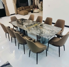 Bàn Ăn 10 Ghế Mặt Đá Cẩm Thạch 2228S