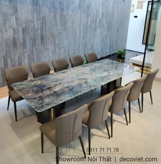 Bàn Ăn 10 Ghế Mặt Đá Cẩm Thạch 2417S
