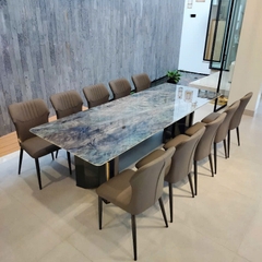 Bàn Ăn 10 Ghế Mặt Đá Cẩm Thạch 2417S