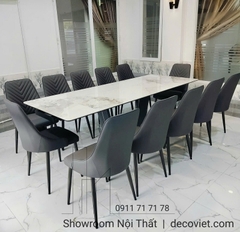 Bàn Ăn 12 Ghế Mặt Đá Kéo Dài 2301S