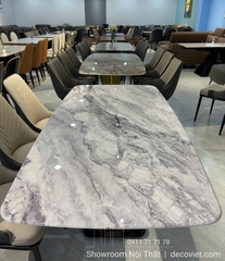 Bàn Ăn 6 Ghế Cao Cấp Chân Inox 2724S