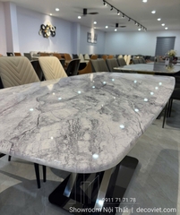 Bàn Ăn 6 Ghế Cao Cấp Chân Inox 2724S