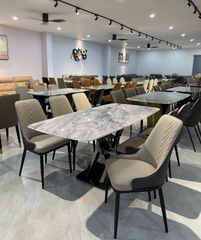 Bàn Ăn 6 Ghế Cao Cấp Chân Inox 2724S