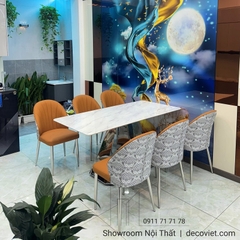 Bàn Ăn 6 Ghế Mặt Đá Cẩm Thạch 2788S