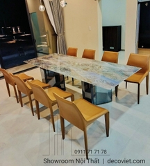 Bàn Ăn 8 Ghế  Mặt Đá Cao Cấp 1675S