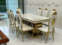 Bàn Ăn 8 Ghế Tân Cổ Điển 2874S