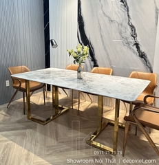 Bàn Ăn Cao Cấp 8 Ghế Chân Inox 2725S