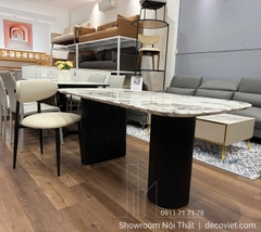 Bàn Ăn Chân Gỗ Mặt Đá 2864S