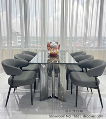 Bàn Ăn Chân Inox Mặt Đá 2914S