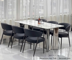 Bàn Ăn Chân Inox Mặt Đá 2914S