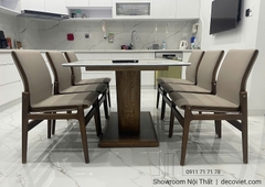 Bàn Ăn Gỗ Mặt Đá 6 Ghế 2840S