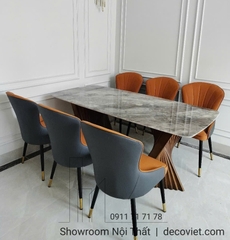 Bàn Ăn Mặt Đá 6 Ghế Cao Cấp 2418S