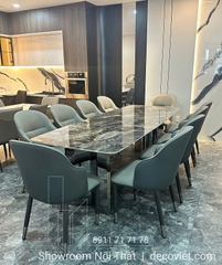 Bàn Ăn Mặt Đá 10 Ghế Cẩm Thạch 2218S