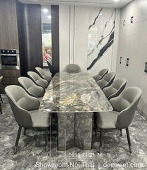 Bàn Ăn Mặt Đá 10 Ghế Cẩm Thạch 2218S