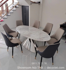 Bàn Ăn Mặt Đá 8 Ghế Hiện Đại 2432S