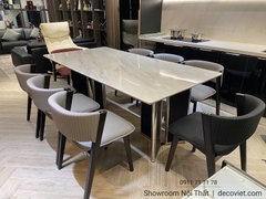 Bàn Ăn Mặt Đá Chân Inox 2887S