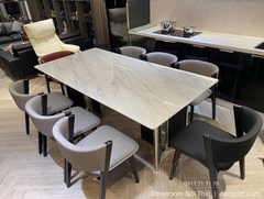 Bàn Ăn Mặt Đá Chân Inox 2887S